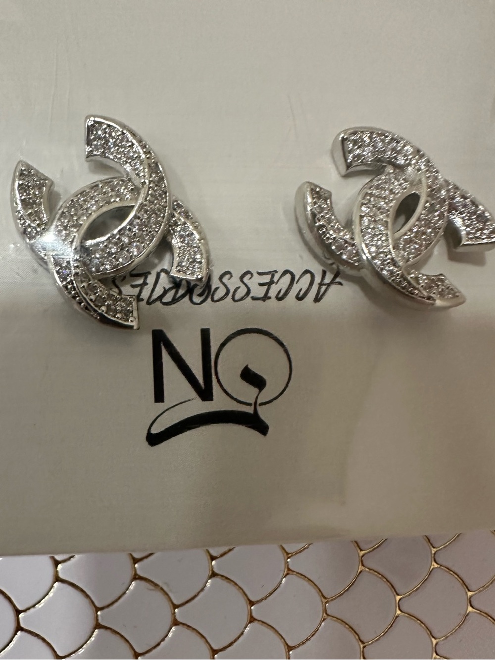 New CC crystal earrings